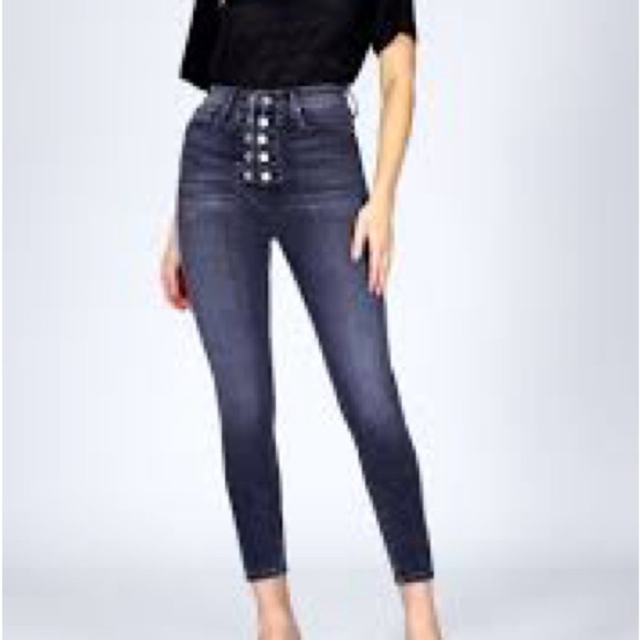 Black Orchid LA Size 28 double button skinny/straight jean excellent condition - Picture 1 of 5